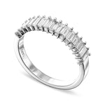 Colorless Baguette Half Eternity Diamond Band 