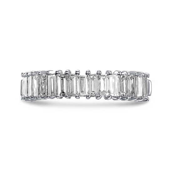 Colorless Baguette Half Eternity Diamond Band 