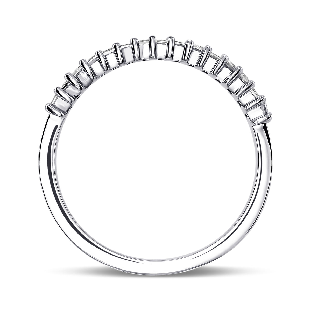 Colorless Baguette Half Eternity Diamond Band 