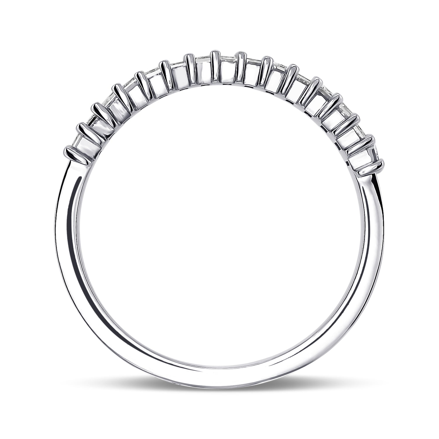 Colorless Baguette Half Eternity Diamond Band 