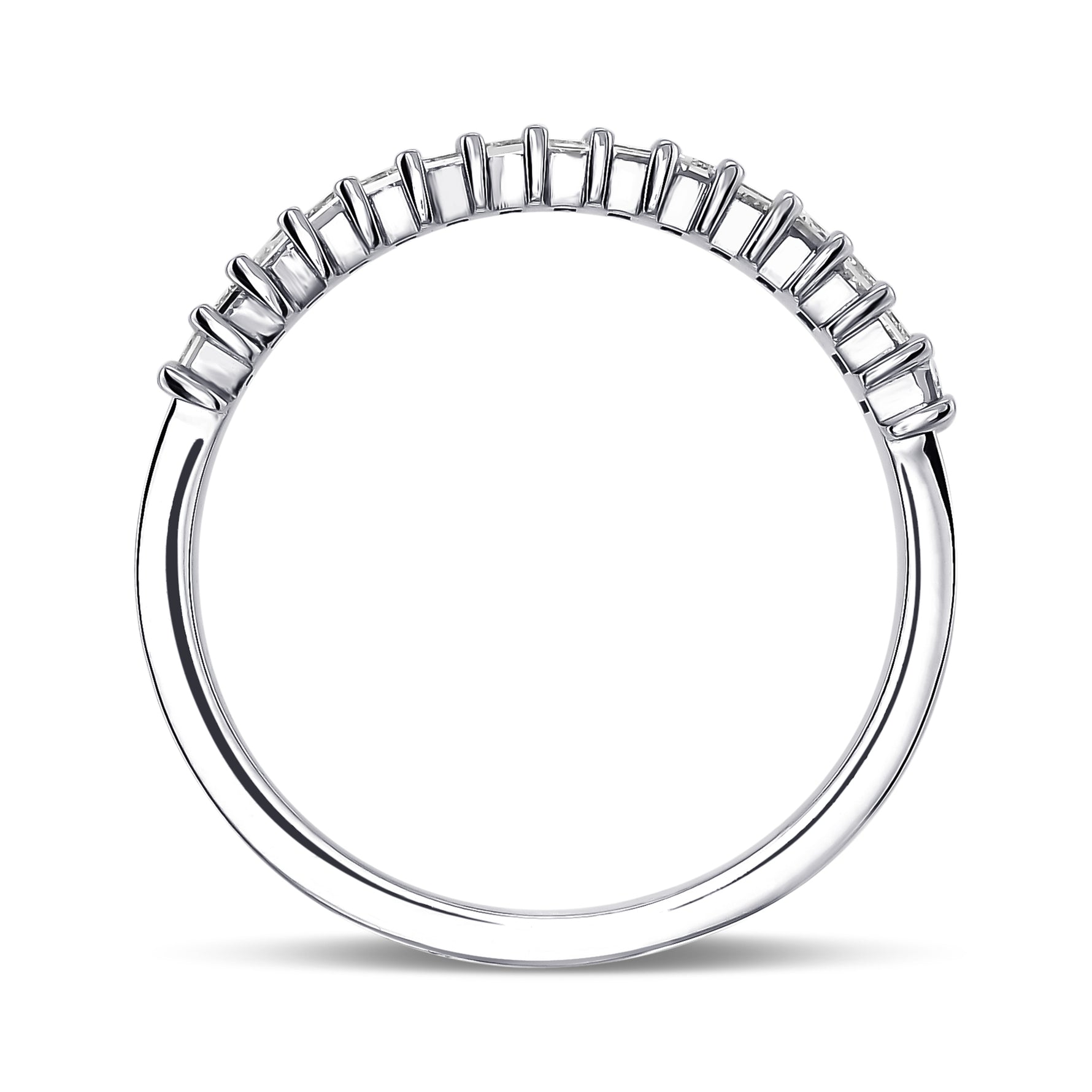 Colorless Baguette Half Eternity Diamond Band 