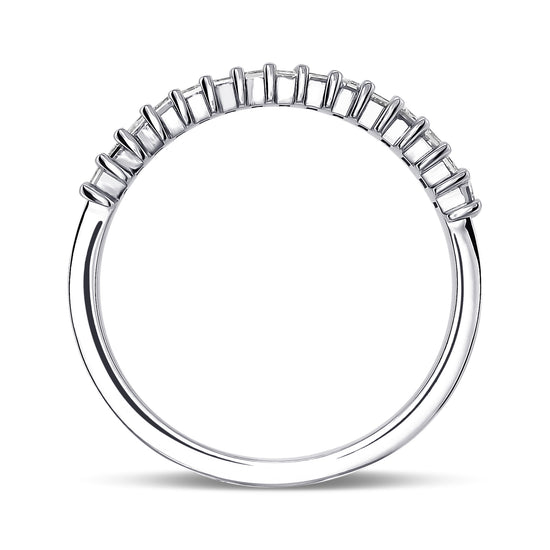 Colorless Baguette Half Eternity Diamond Band 