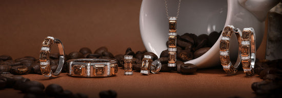 Fancy Brown Emerald Diamond Stud Earrings