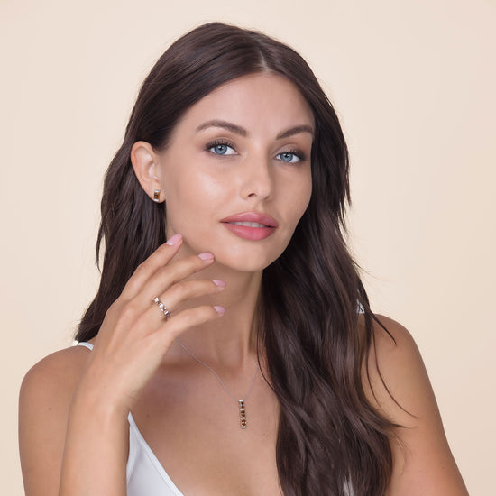 Fancy Brown Emerald Diamond Stud Earrings