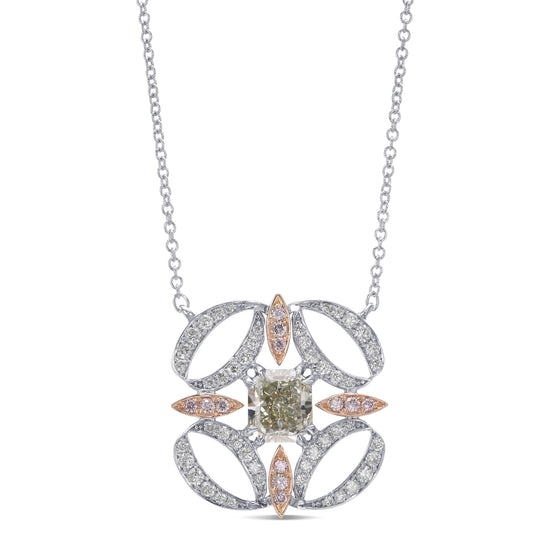 Elegante Ciondolo Couture Radiante Giallo Verde Chiaro