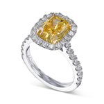 Fancy Deep Yellow Cushion Halo Diamond Ring