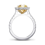 Fancy Deep Yellow Cushion Halo Diamond Ring