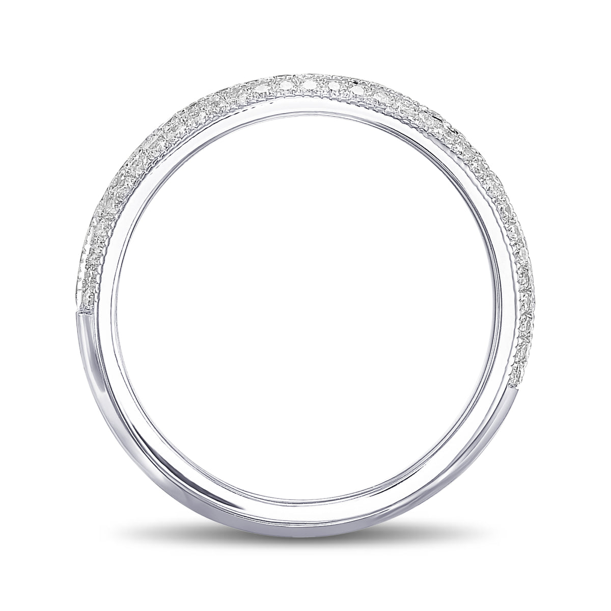  Fancy Light Pink and Colorless Pave Diamond Wedding Band