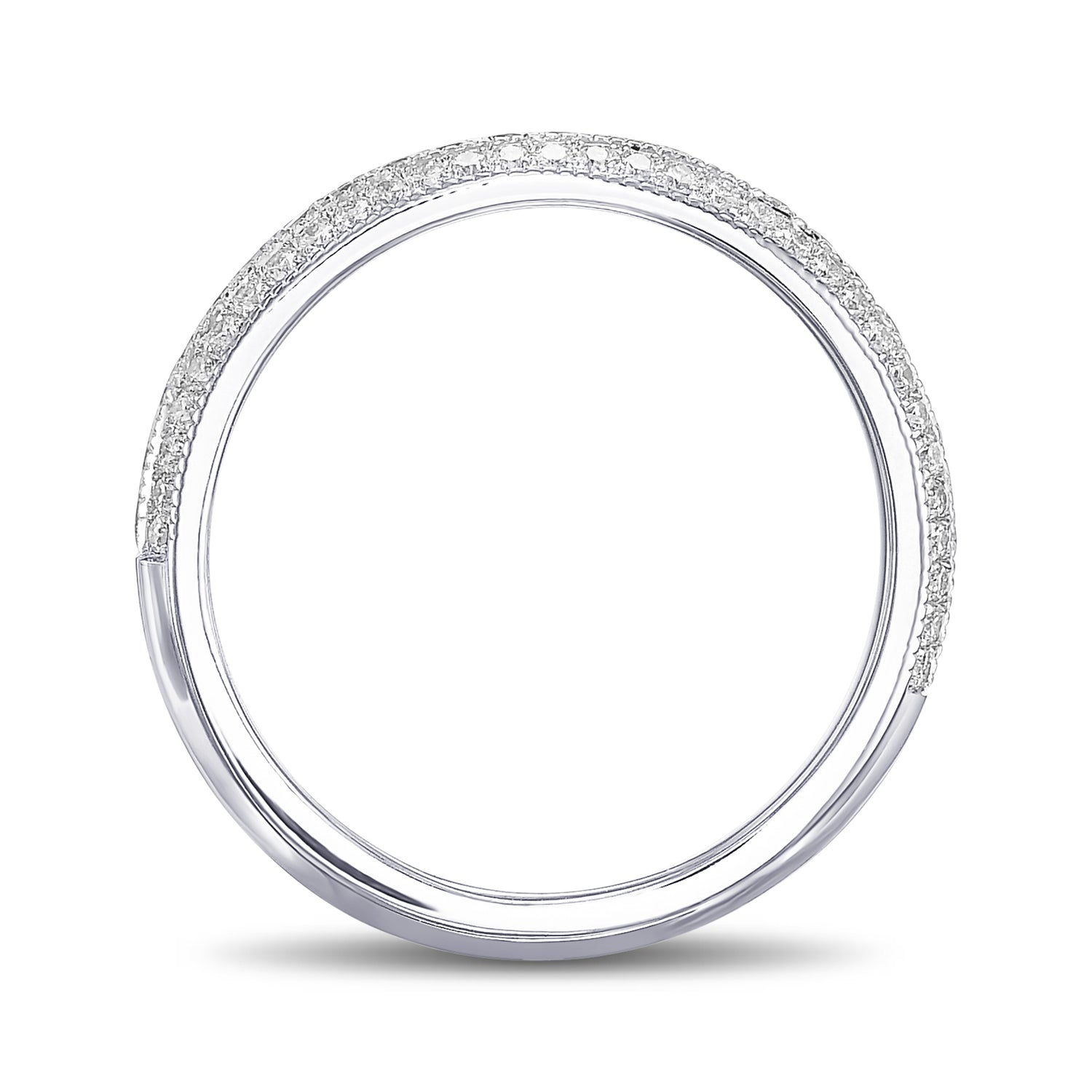  Fancy Light Pink and Colorless Pave Diamond Wedding Band