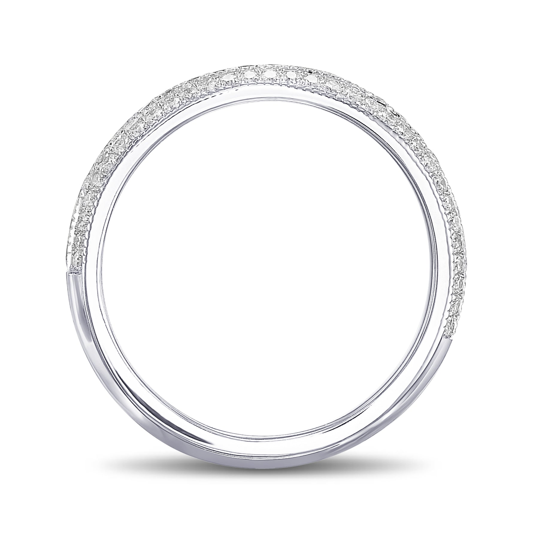  Fancy Light Pink and Colorless Pave Diamond Wedding Band