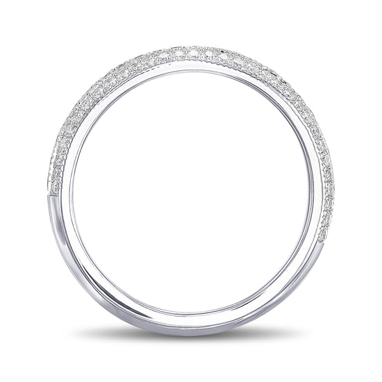  Fancy Light Pink and Colorless Pave Diamond Wedding Band