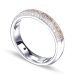  Fancy Light Pink and Colorless Pave Diamond Wedding Band