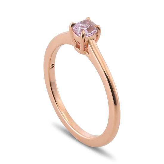 Fancy Intense Pinkish Purple Cushion Solitaire Diamond Ring