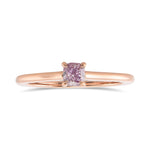 Fancy Intense Pinkish Purple Cushion Solitaire Diamond Ring