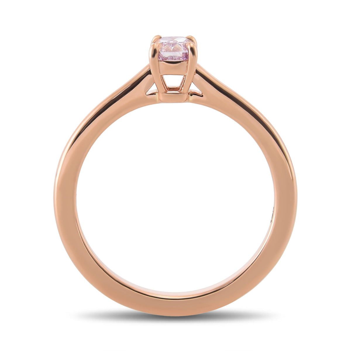 Fancy Intense Pinkish Purple Cushion Solitaire Diamond Ring