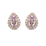 Fancy Purple Pink Pear Halo Diamond Earrings