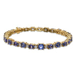 Mixed Shape Tanzanite & Diamond Tennis Bracelet 