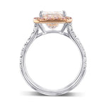 Radiant & Pink Halo Diamond Ring