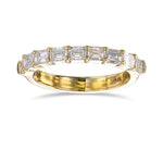 Two Emerald-Cut Diamond Half-Eternity Band Rings