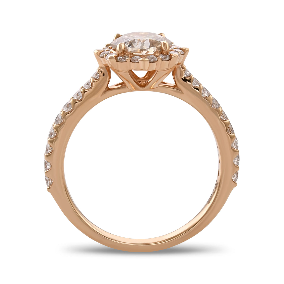 "88 Cut" Diamond Halo Side Stone Ring