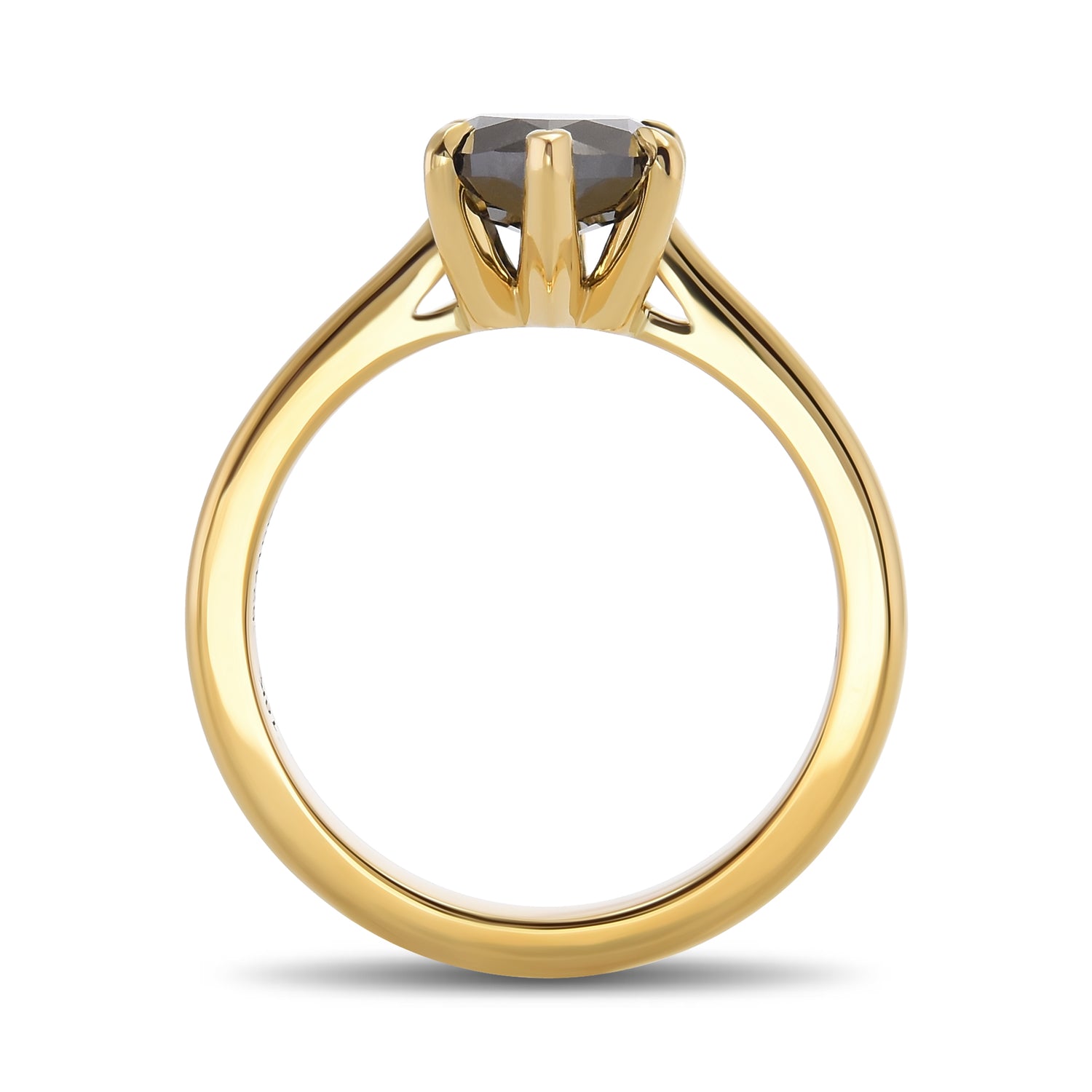  Fancy Black Marquise Solitaire Diamond Ring