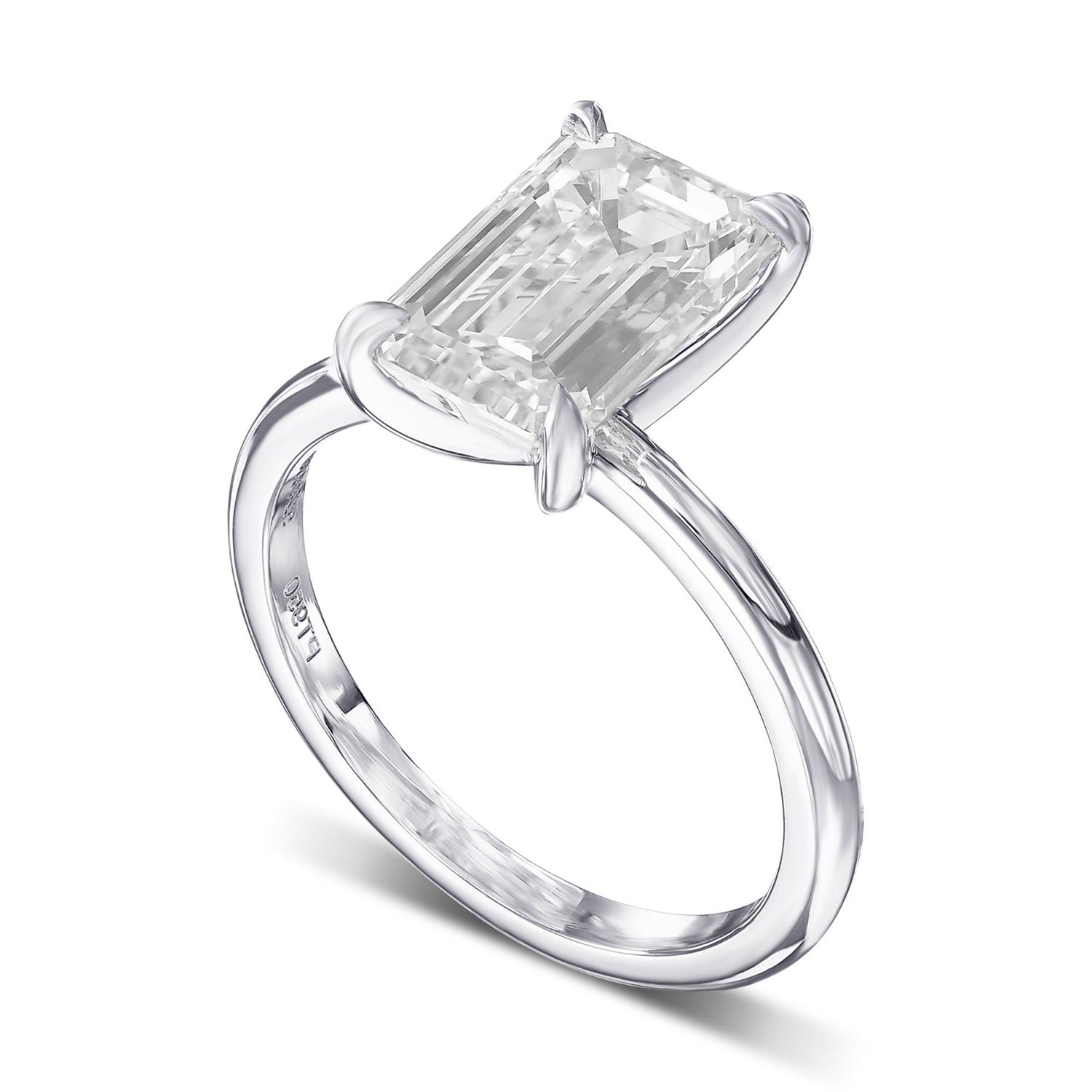 Emerald Solitaire Diamond Ring