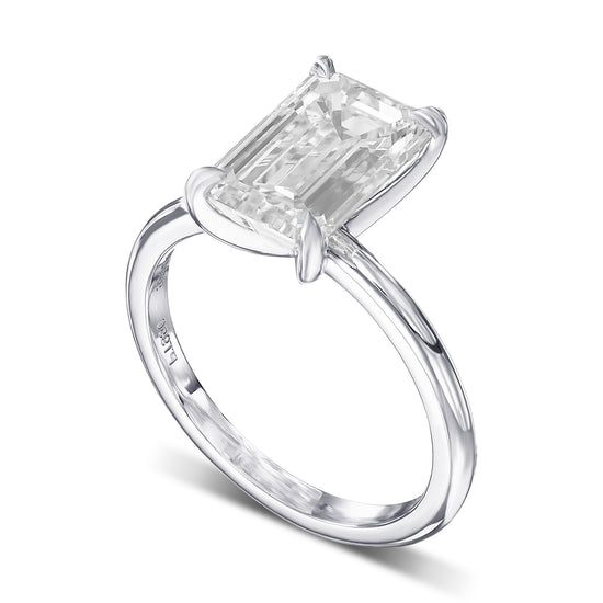 Emerald Solitaire Diamond Ring