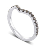 Black Diamond Contoured Half Eternity Wedding Band 