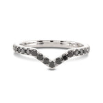 Black Diamond Contoured Half Eternity Wedding Band 
