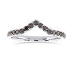 Black Diamond Contoured Half Eternity Wedding Band 