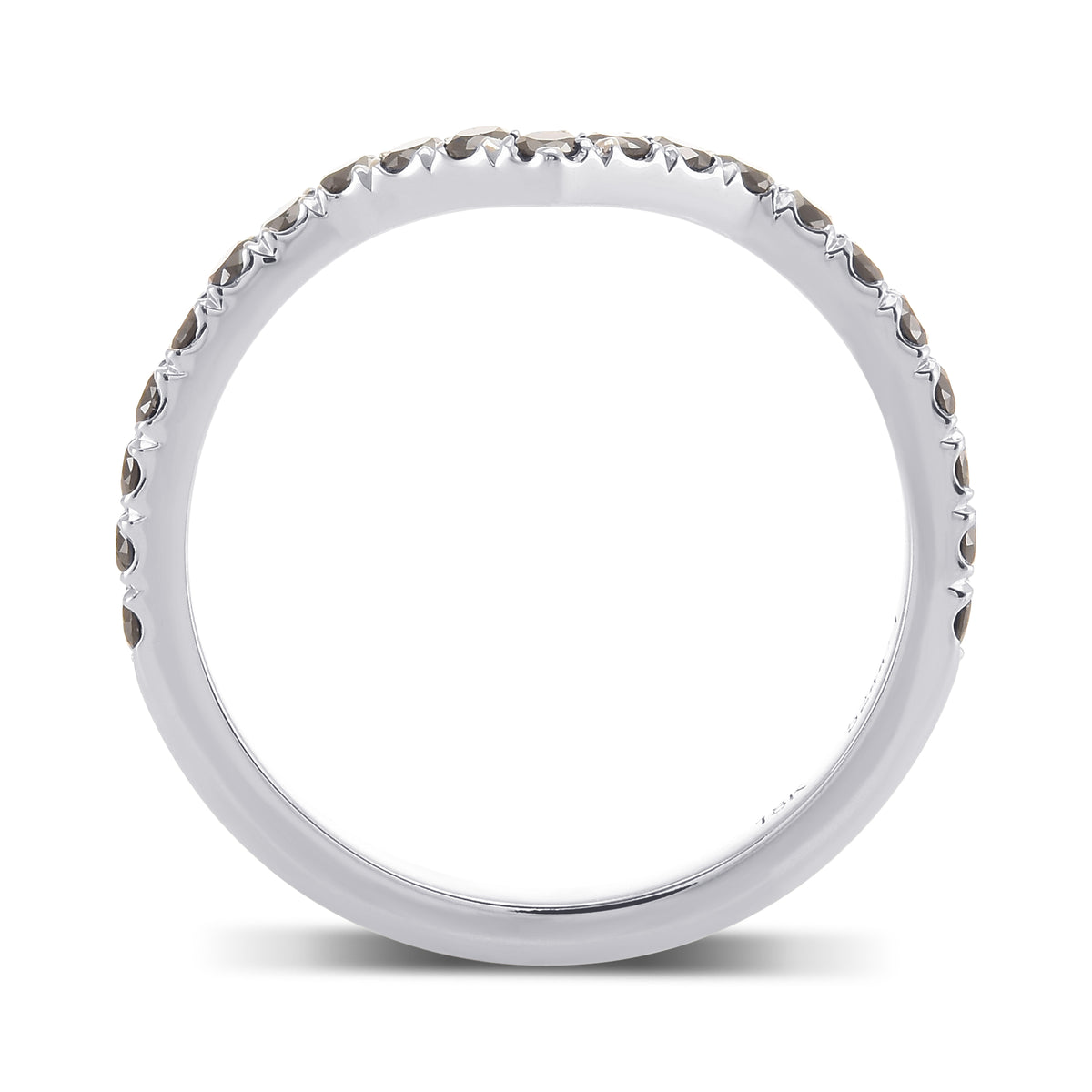 Black Diamond Contoured Half Eternity Wedding Band 