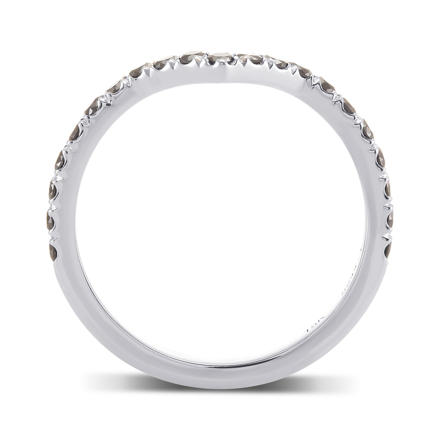 Black Diamond Contoured Half Eternity Wedding Band 