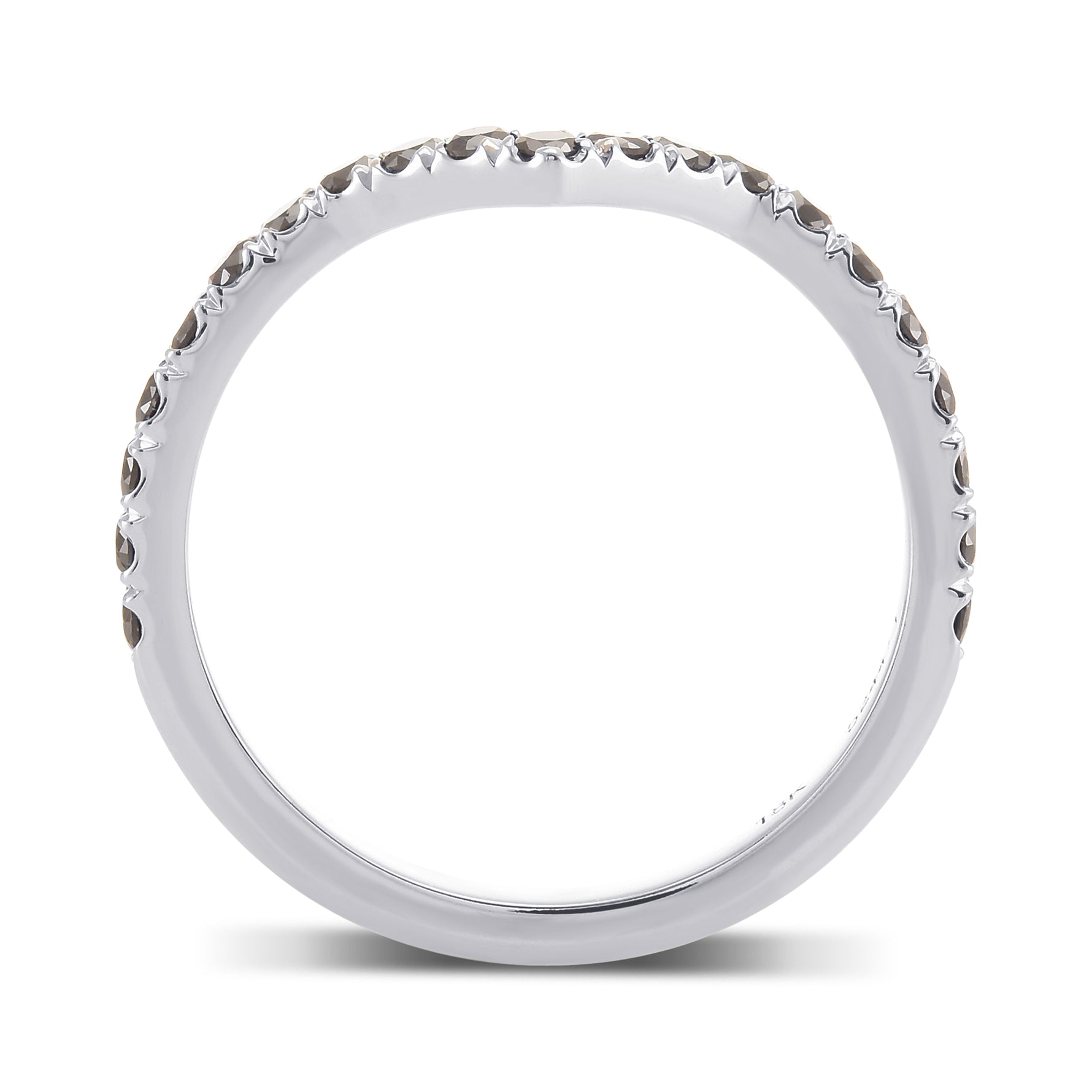 Black Diamond Contoured Half Eternity Wedding Band 