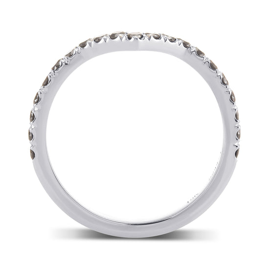 Black Diamond Contoured Half Eternity Wedding Band 