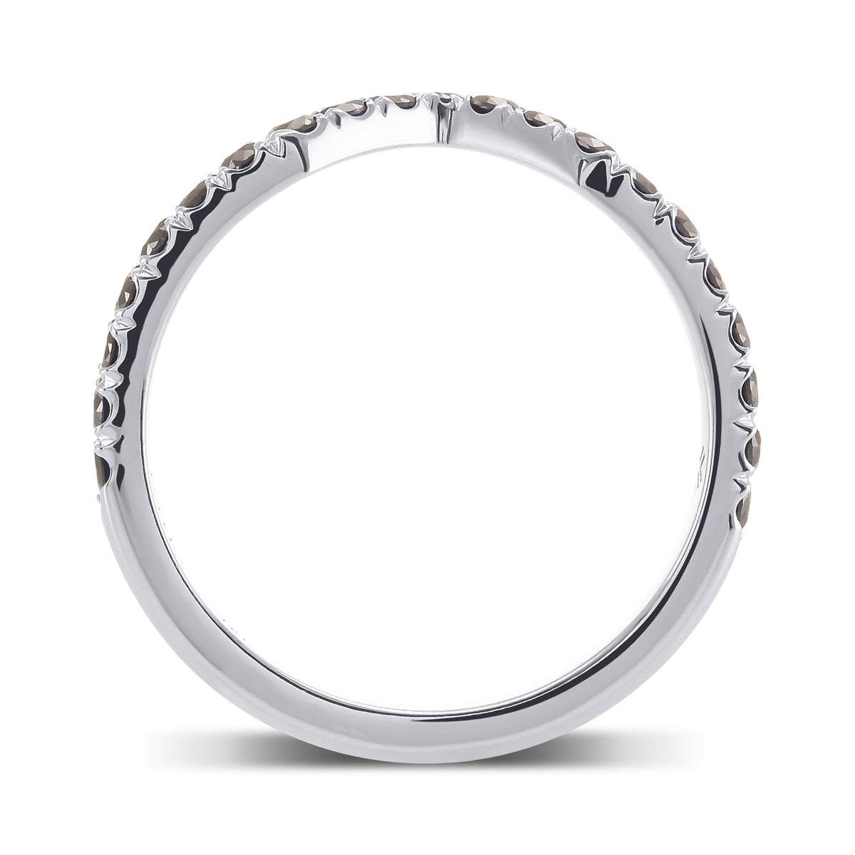Black Diamond Contoured Half Eternity Wedding Band 