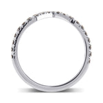 Black Diamond Contoured Half Eternity Wedding Band 