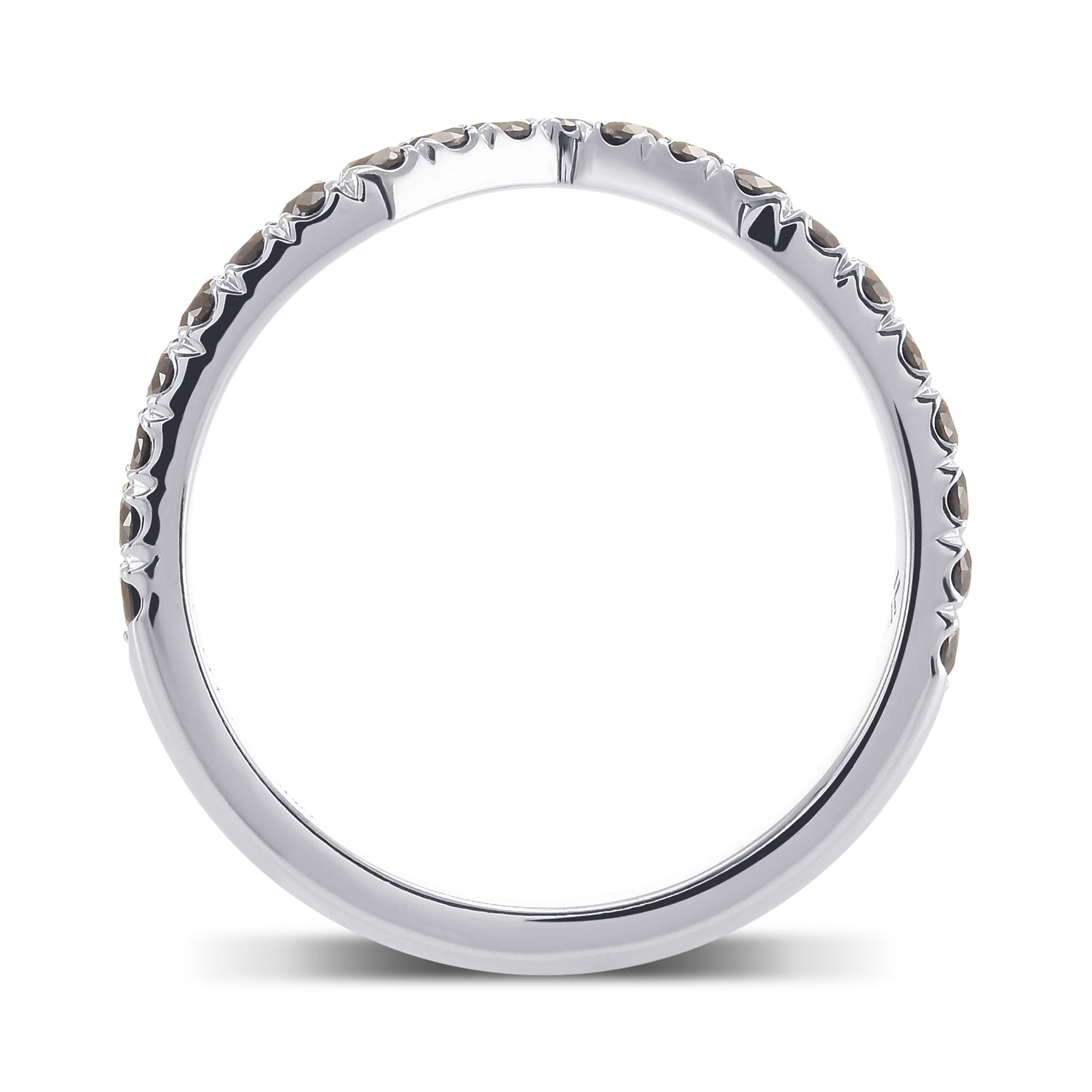 Black Diamond Contoured Half Eternity Wedding Band 