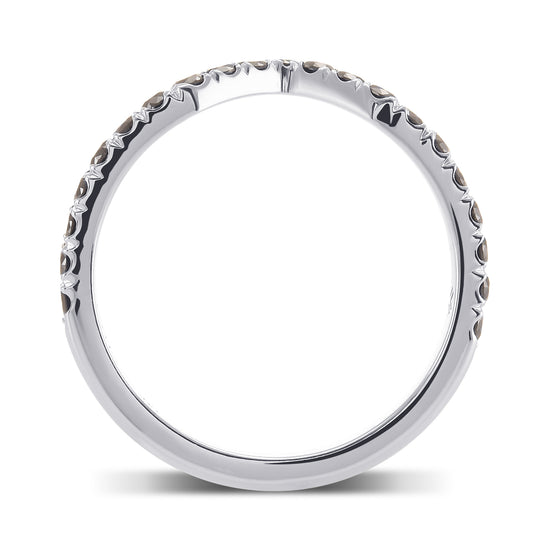 Black Diamond Contoured Half Eternity Wedding Band 