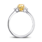 Fancy Intense Yellow Oval & Half-moon Diamond 3-stone Ring