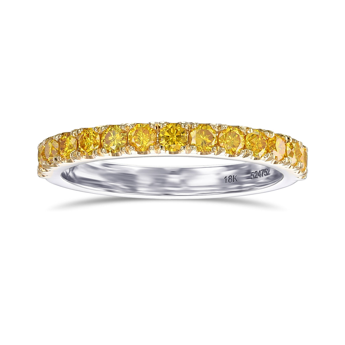 Fancy Vivid Orange Yellow Round Diamond Band