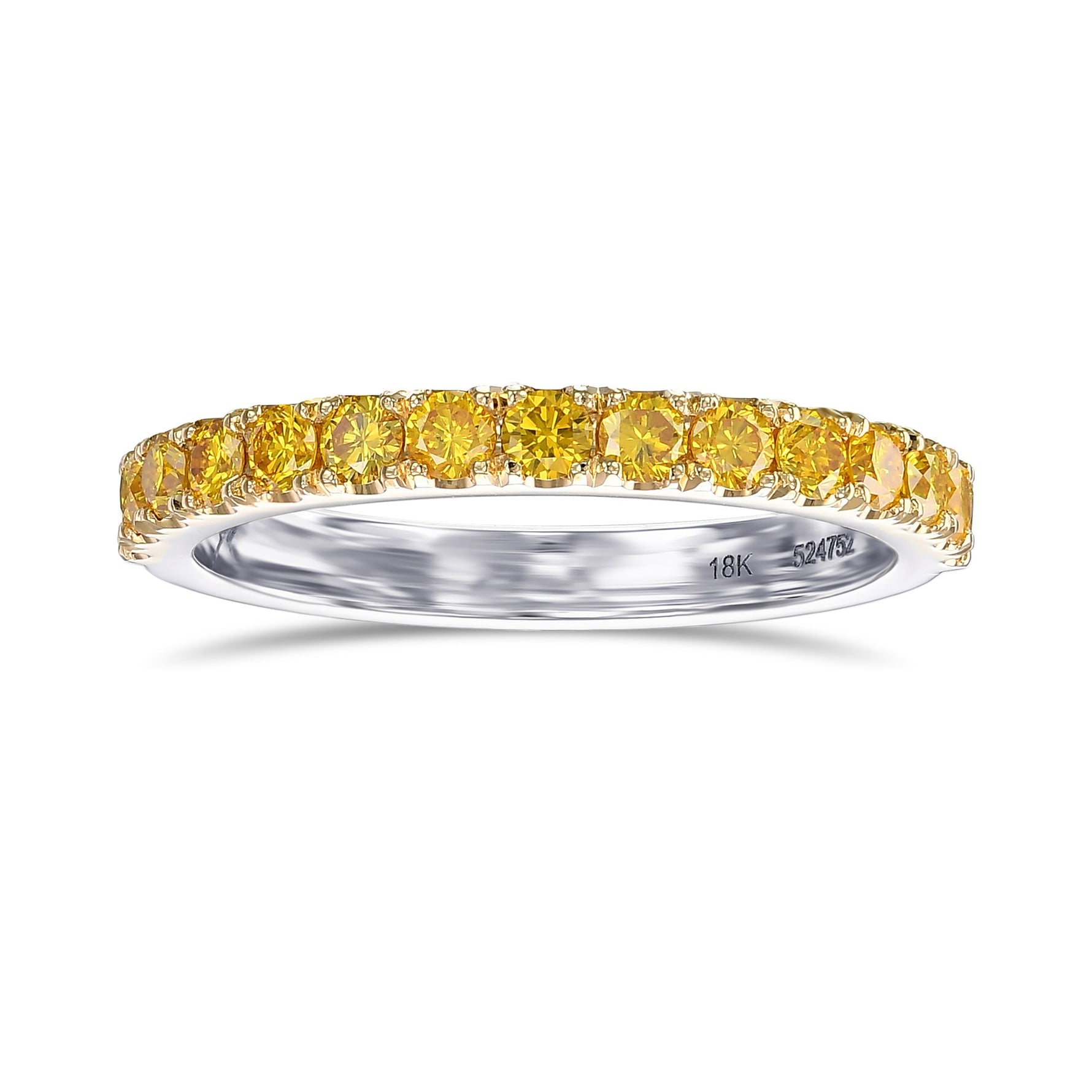 Fancy Vivid Orange Yellow Round Diamond Band