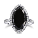 Marquise Fancy Black Micro-Pave Diamond Halo Ring