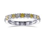 Fancy Intense Yellow Asscher-cut Diamond Wedding Ring Set 