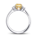 Fancy Intense Yellow Asscher-cut Diamond Wedding Ring Set 