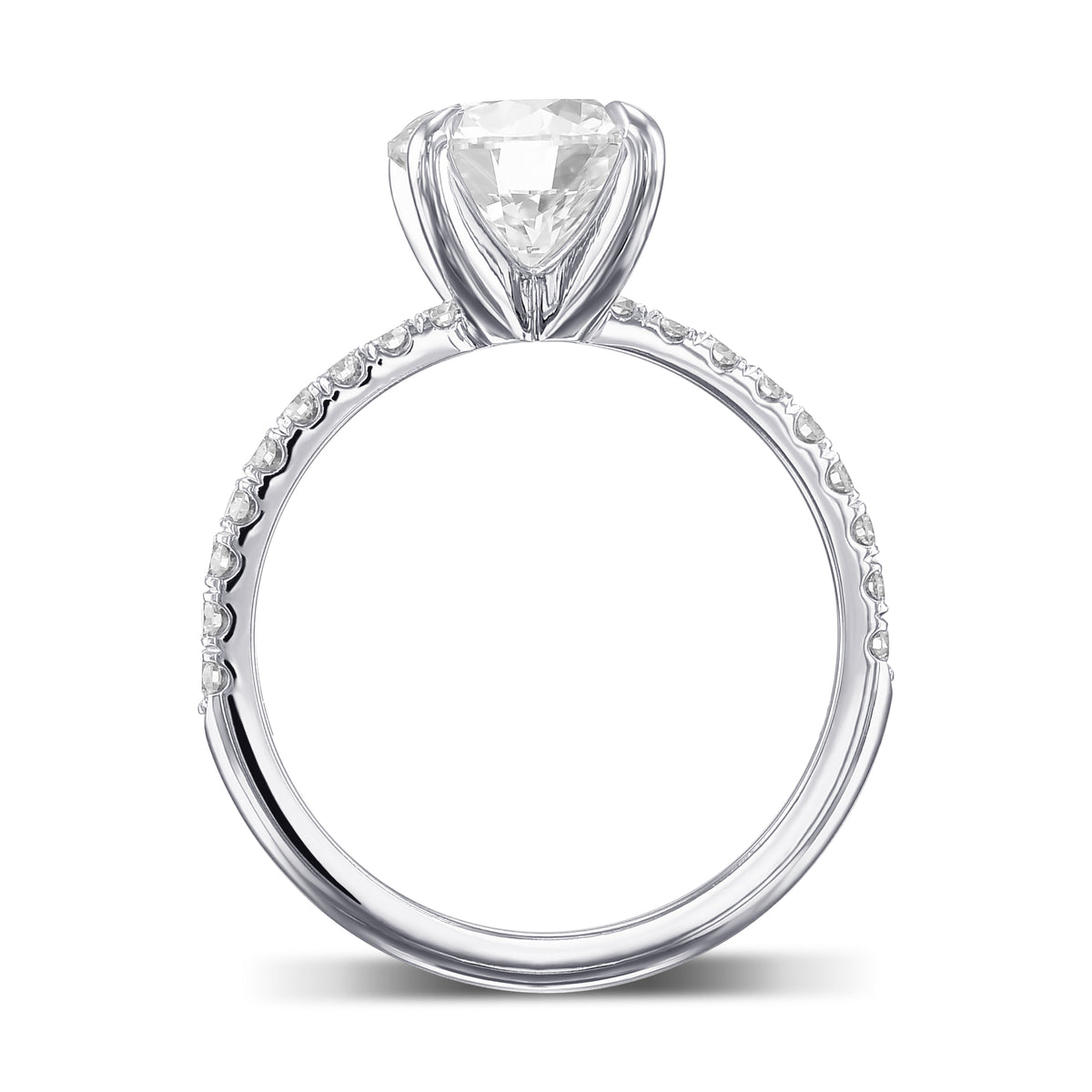 Round Brilliant Side Stone Diamond Ring