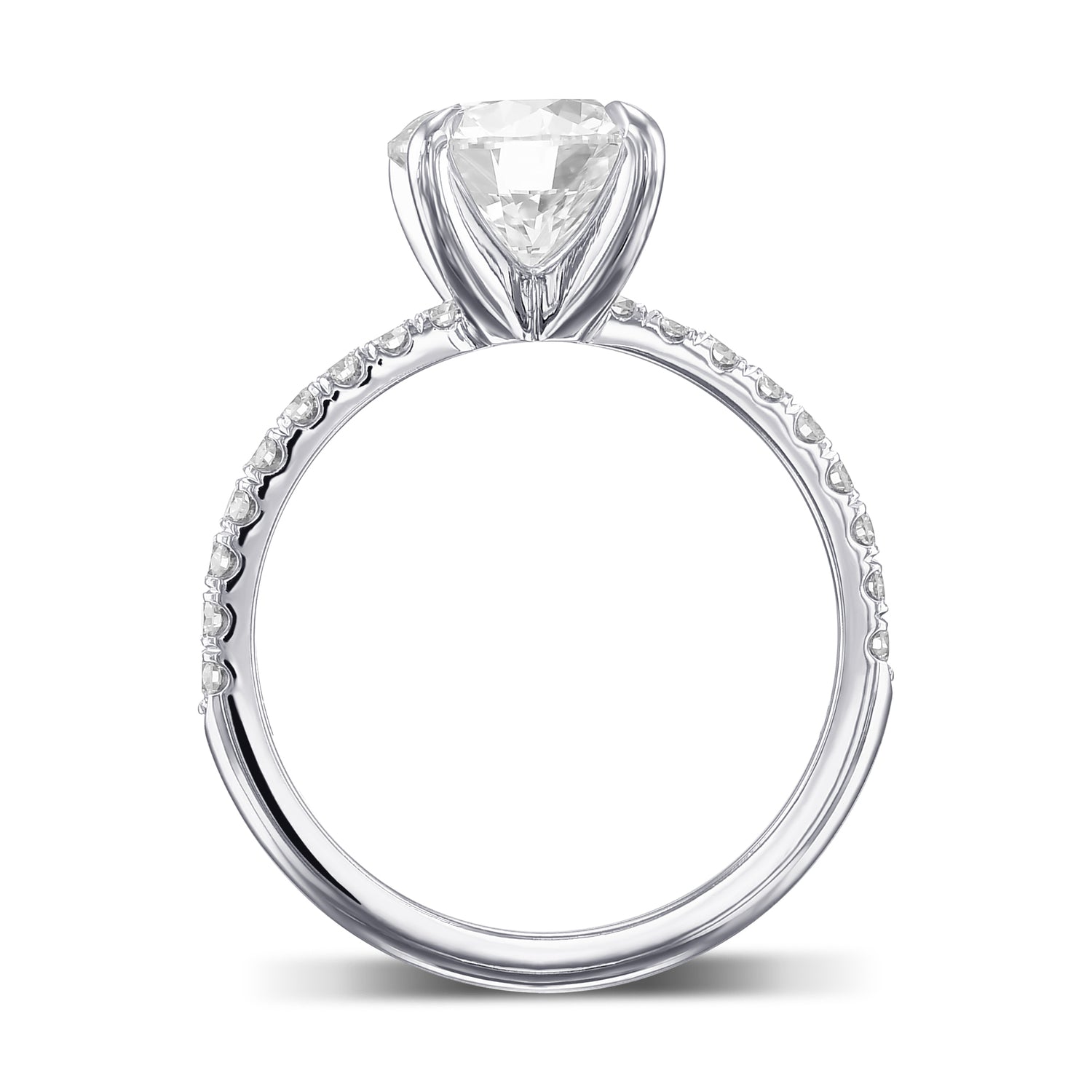 Round Brilliant Side Stone Diamond Ring
