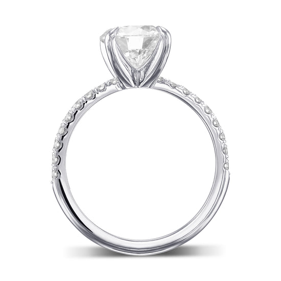 Round Brilliant Side Stone Diamond Ring