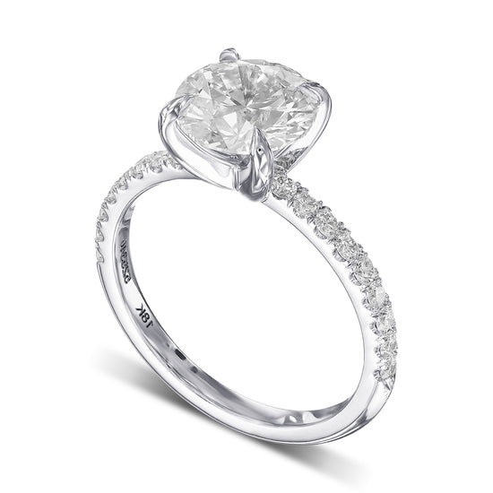 Round Brilliant Side Stone Diamond Ring