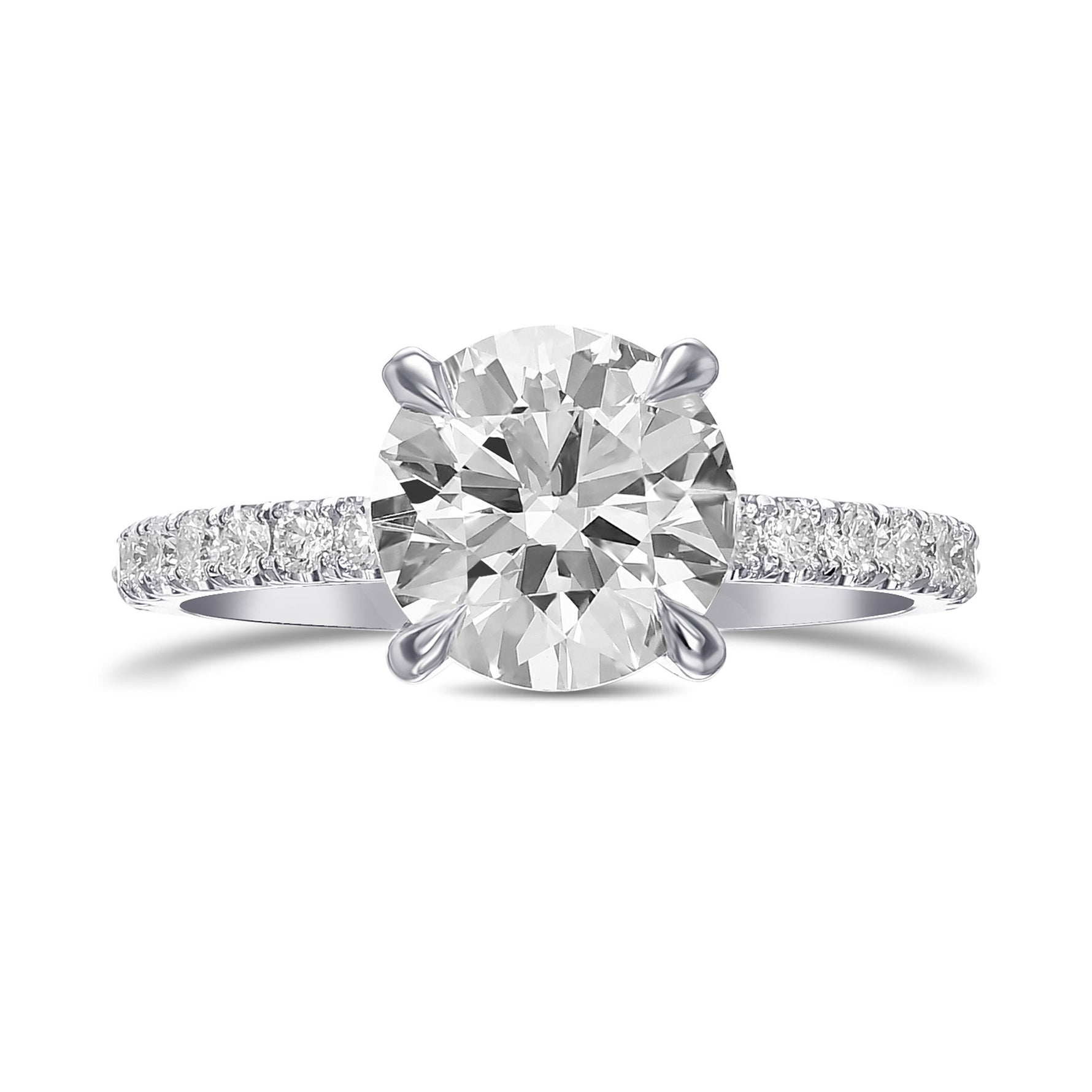 Round Brilliant Side Stone Diamond Ring