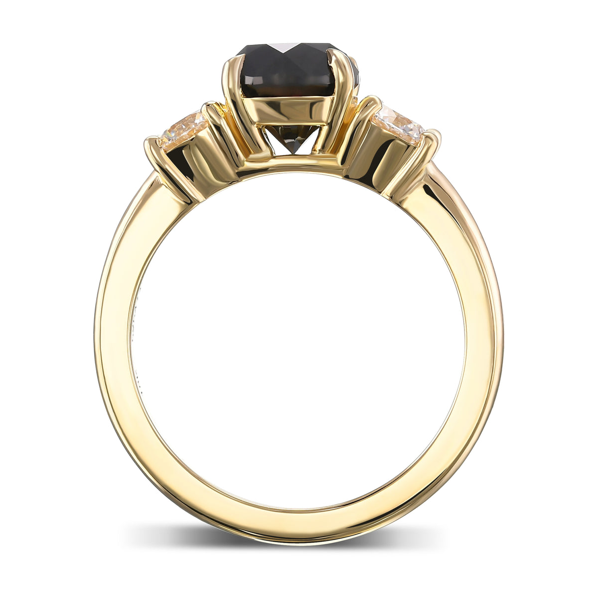 Fancy Black Round Diamond Wedding Ring Set